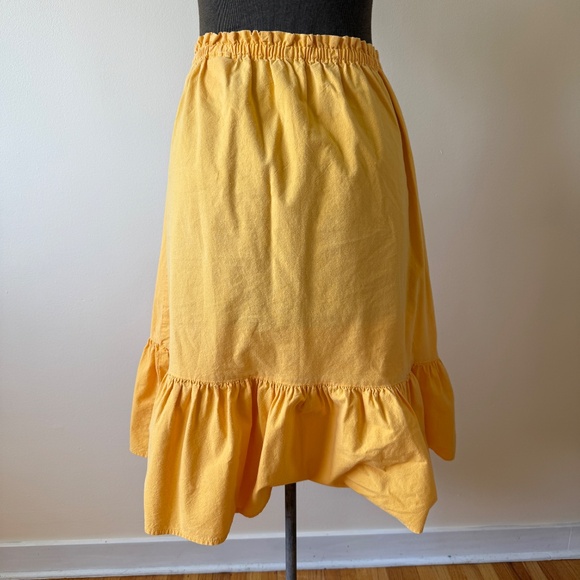 Beautiful Vintage 80s Sunshine Yellow Midi Peasant Skirt - Picture 3 of 9